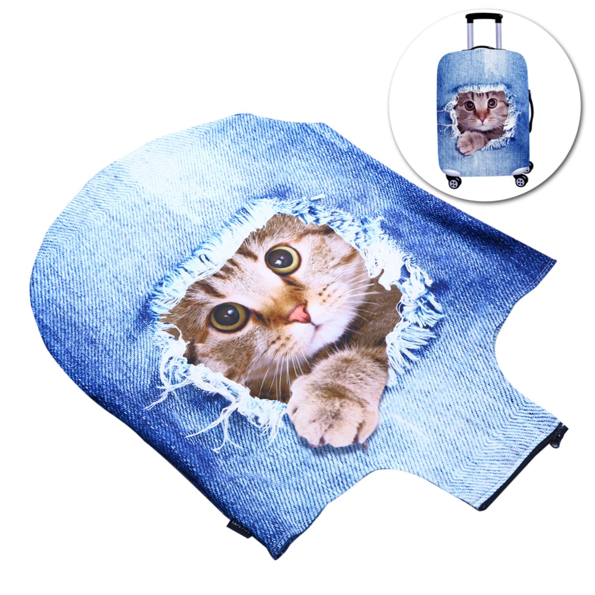 2stücke Gedruckte Gepäckabdeckung Mit Tiermotiv Elastische Kofferhülle Für Schützend Und Für Einen Individuellen Stil Im Gepäck