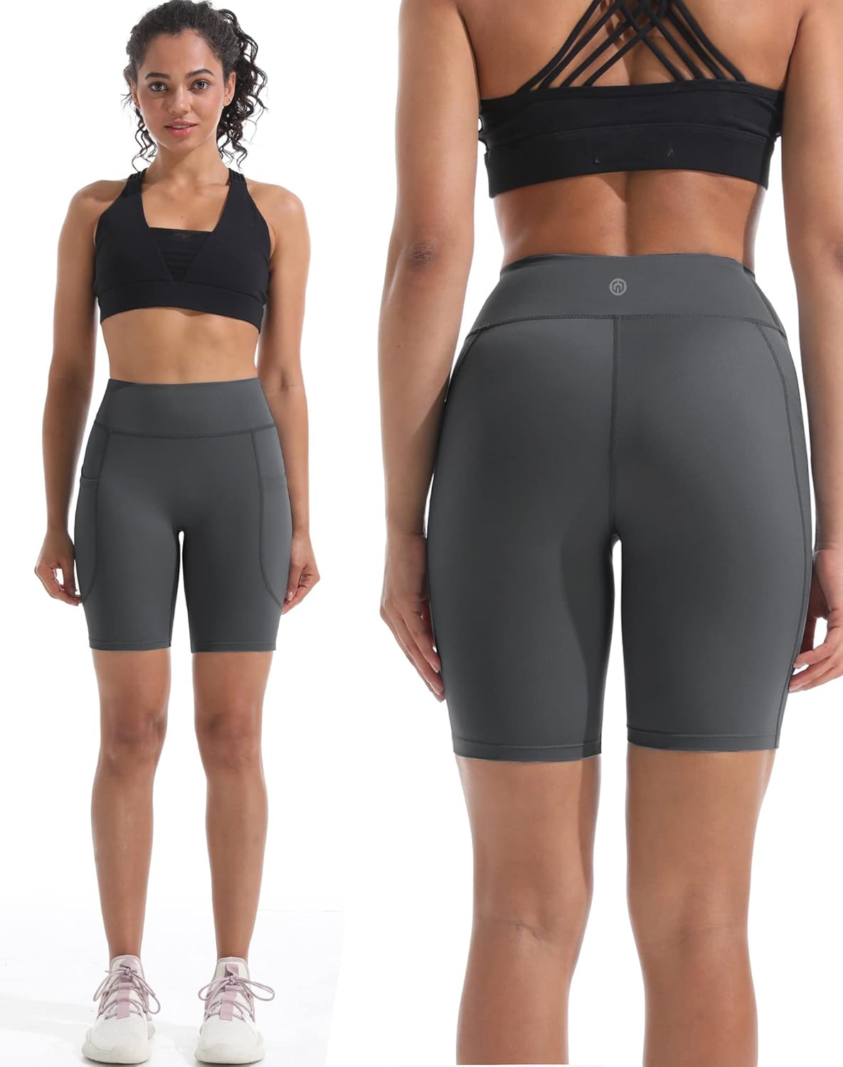 NELEUS Women's 3 Pack Biker Shorts High Waist Running Yoga Shorts with Pockets - Image 3