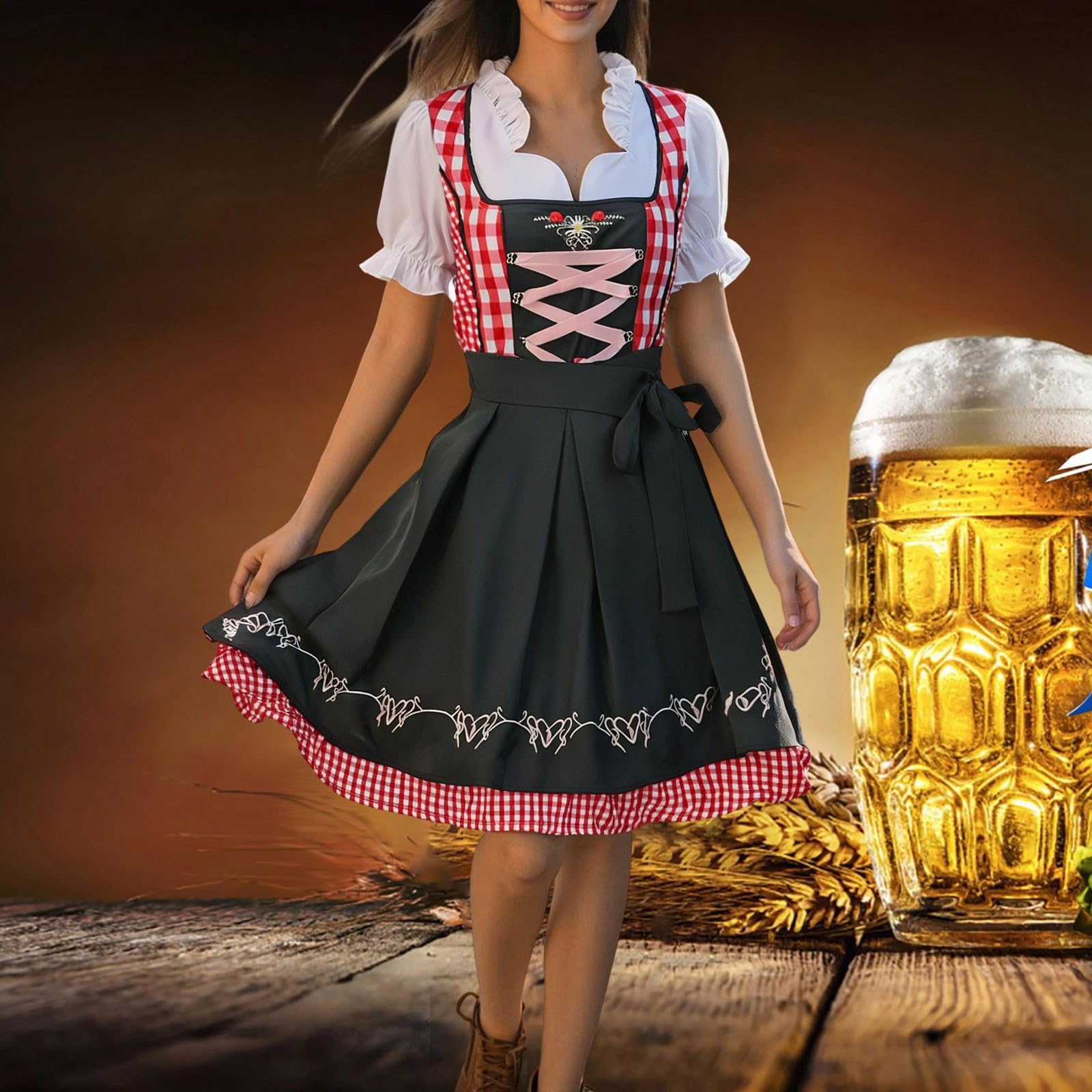 Dirndl Kinder Cosplay Kostüme Für Jungen Elegantes Cosplay-Kostüm, Hofkleid für Oktoberfest-Partys, Halloween, Karneval, mittelalterliche Themenveranstaltungen, historische Gothic-Minikleider Frauen