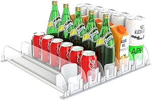 Adjustable Length 5 Rows White Fridge Drink Organizer