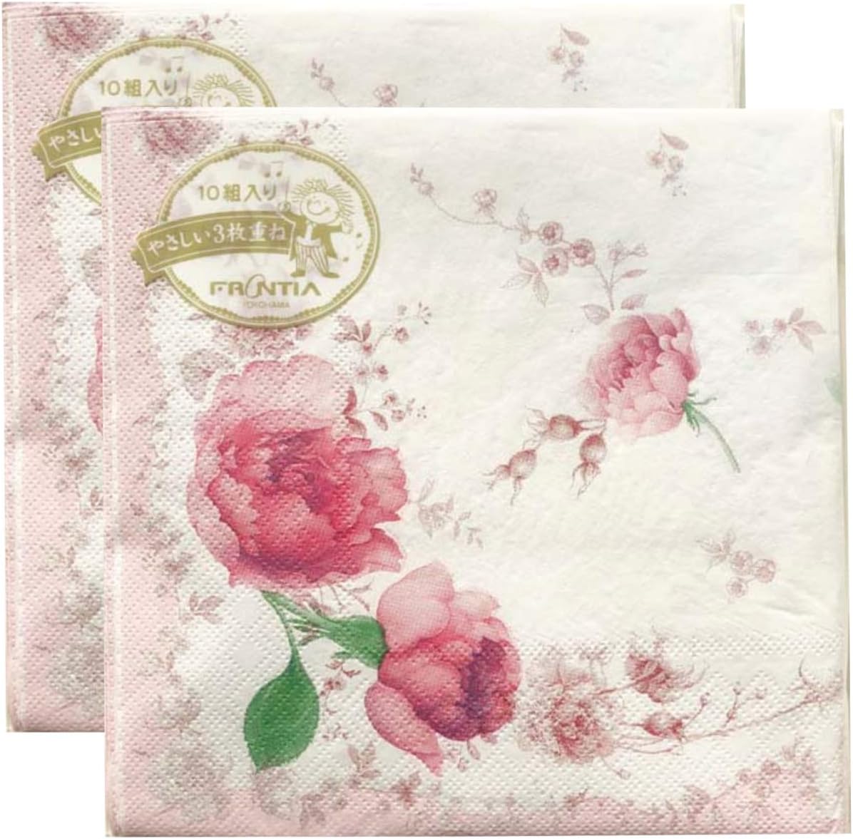 Frontia Paper Napkins Floral and Flower 13x13" 20 Count 3-Ply Cocktail Decoupage Luncheon Disposable for Dinner Birthday Party Japan Import (Rose Purple)
