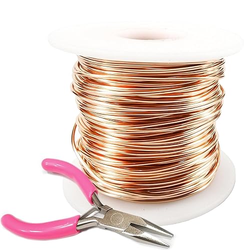 99.9% alambre de cobre suave, calibre 16, diámetro 0.051 pulgadas (0.051 in), 160 pies 48.7 M, 20 onzas, carrete de alambre de cobre puro con mini
