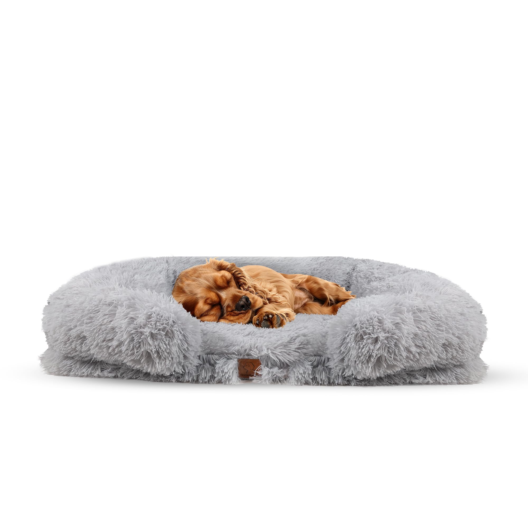 Hundino Cama Perro Mediano Ortopedica e Impermeable - Sofa Cama Perro 80x55x15 cm - Cama para Perros Desenfundable y Lavable, Gris, M