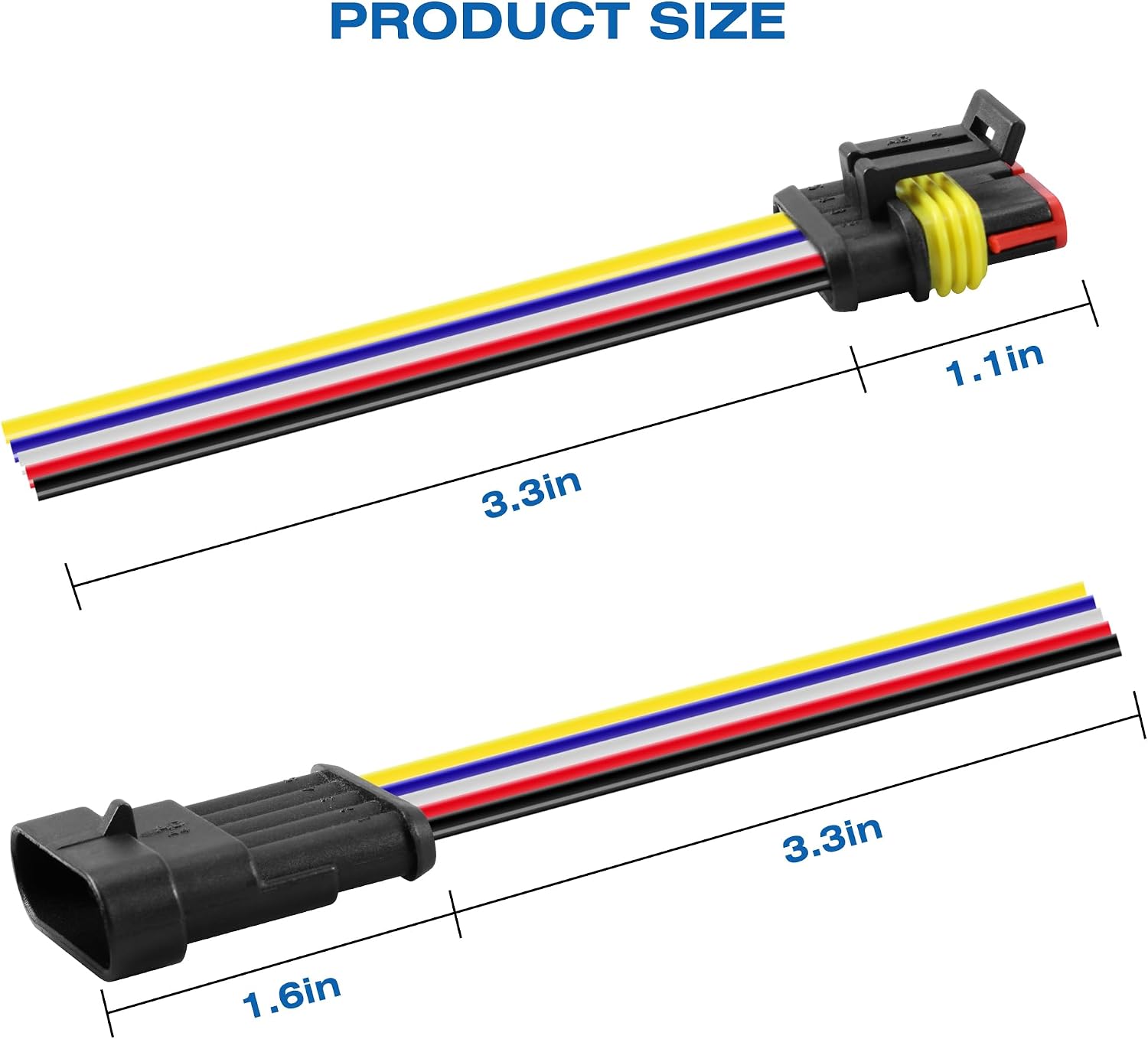 RDBS 5 Kit 5 Pin Electrical Wire Connectors 5 Way Waterproof Male and Female Plug for Car Truck, Motorcycles Marine Boat and Other Wire Connection
