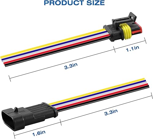 Miniatura 10 de RDBS Kit de 5 conectores de cable eléctrico de 2 pines, enchufe macho y hembra impermeables de 2 vías para automóvil, camión, motocicleta, barco