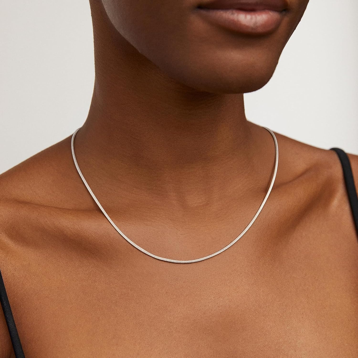 925 Sterling Silver Chain Necklace for Women - 1mm 1.5mm 2mm Snake Chain Necklace Smooth Sturdy Jewelry Gift Size 16/18/20/22 Inches