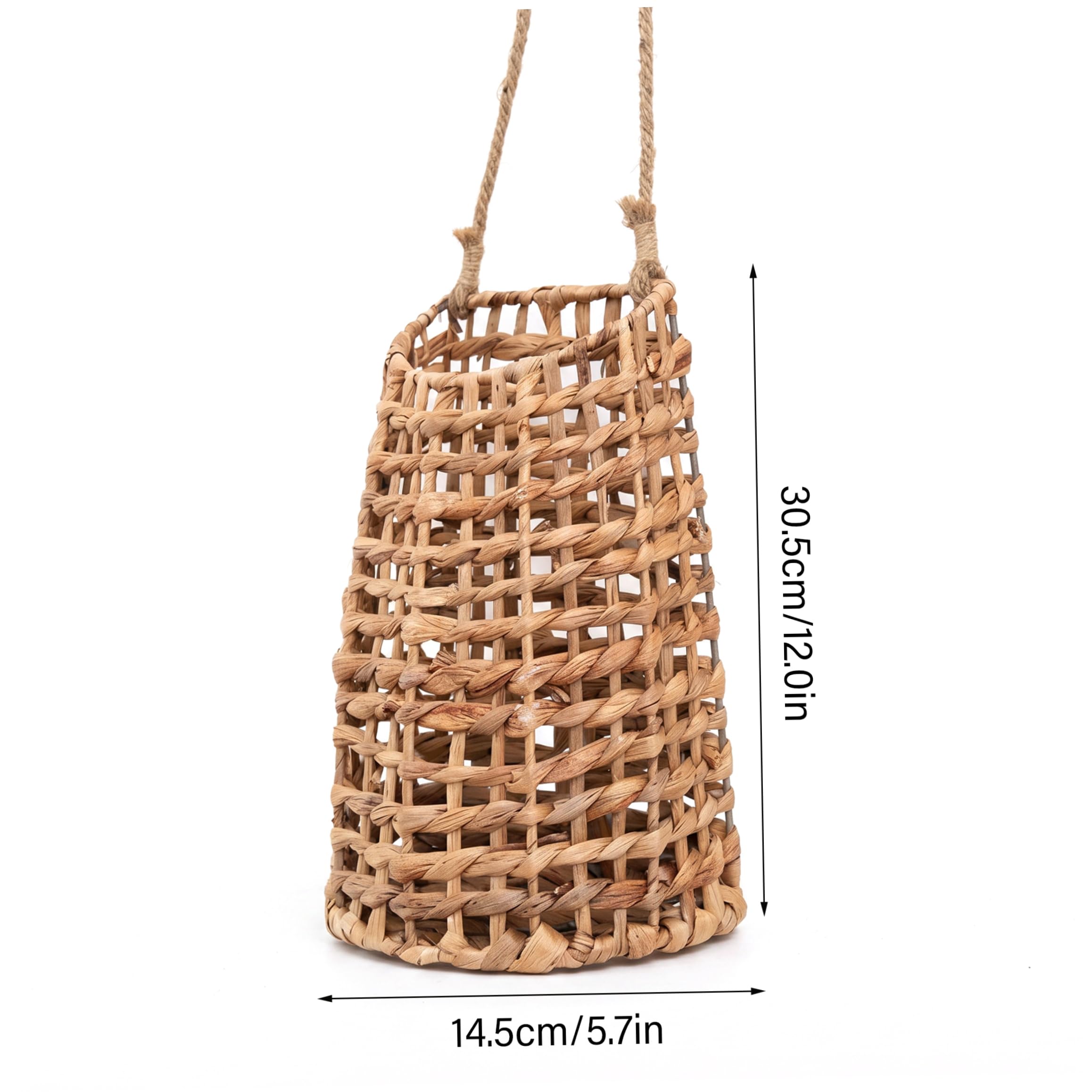 Cestino da appendere alla parete o alla porta cestino da appendere in vimini naturale intrecciato a mano contenitore in vimini per cucina giardino o porta d'ingresso 5, 71 * 3, 54 * 12, 01 pollici