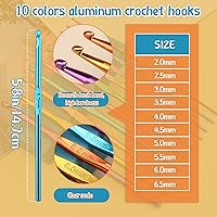 Vista 3 de IMZAY - Juego de 110 piezas de ganchos de ganchillo, juego de agujas de crochet con estuche de almacenamiento, agujas para tejer ergonómicas y romo