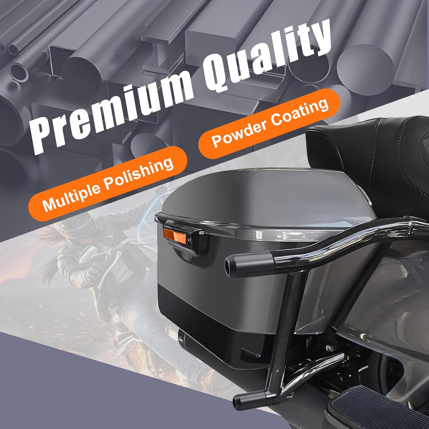 SaddleBag Guard Front Highway Crash Bar for Harley Touring 2009-2024 Road Glide Street Glide Road King Electra Ultra Limited CVO