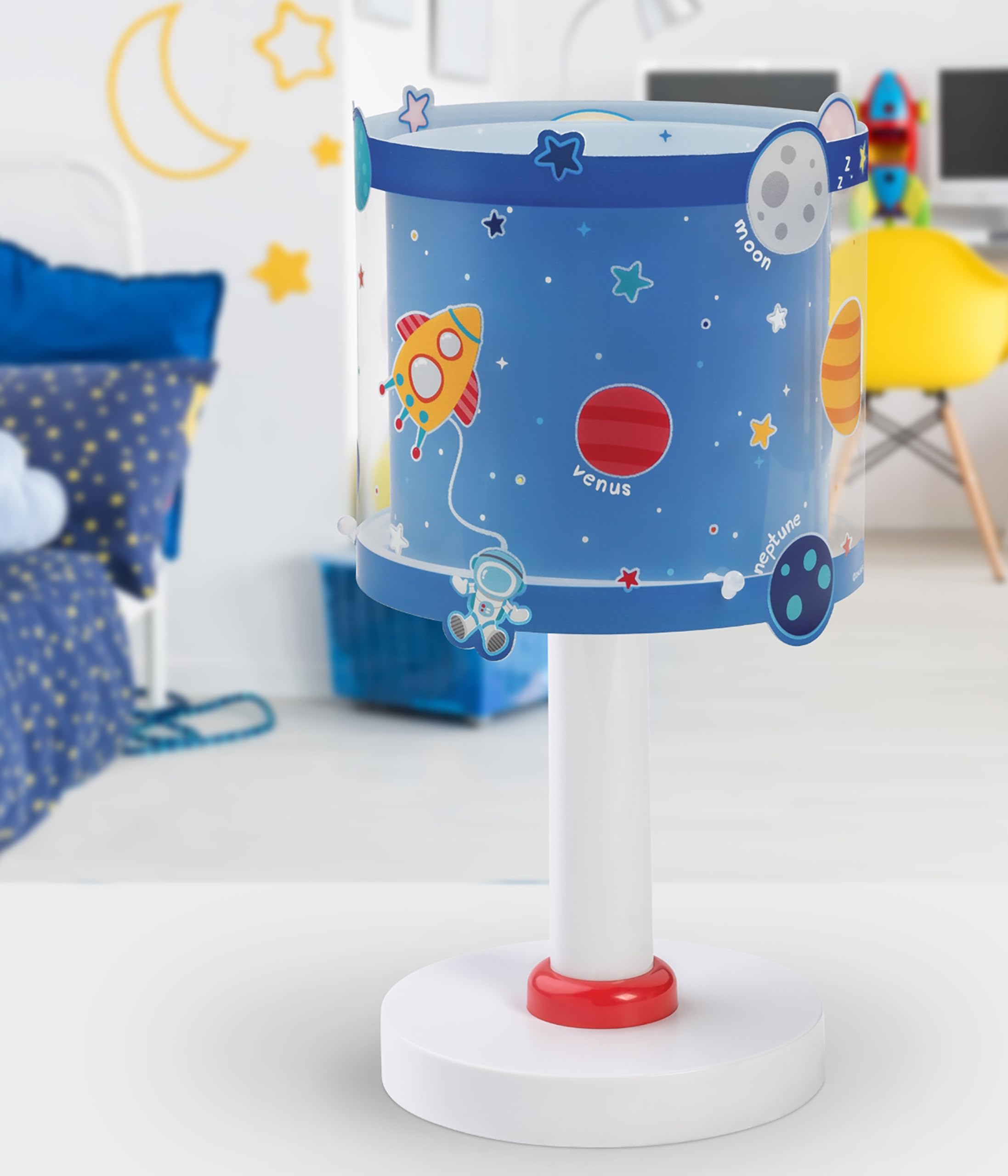 Dalber lampe de table enfant Planets planètes système solaire, Bleu