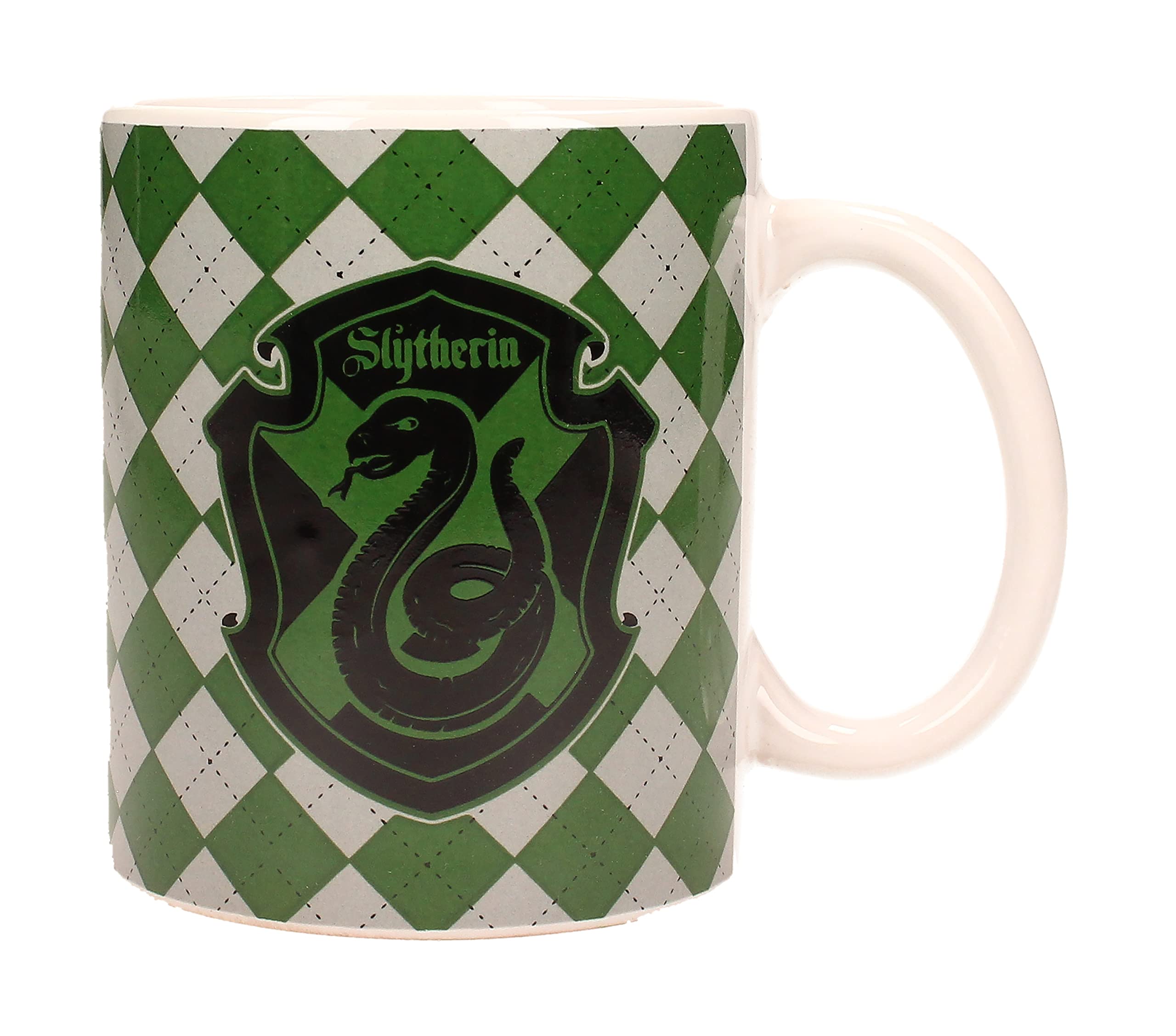 SD TOYS Slytherin Mug, Ceramics 0, Green and White, 1 Unidad (Paquete de 1)