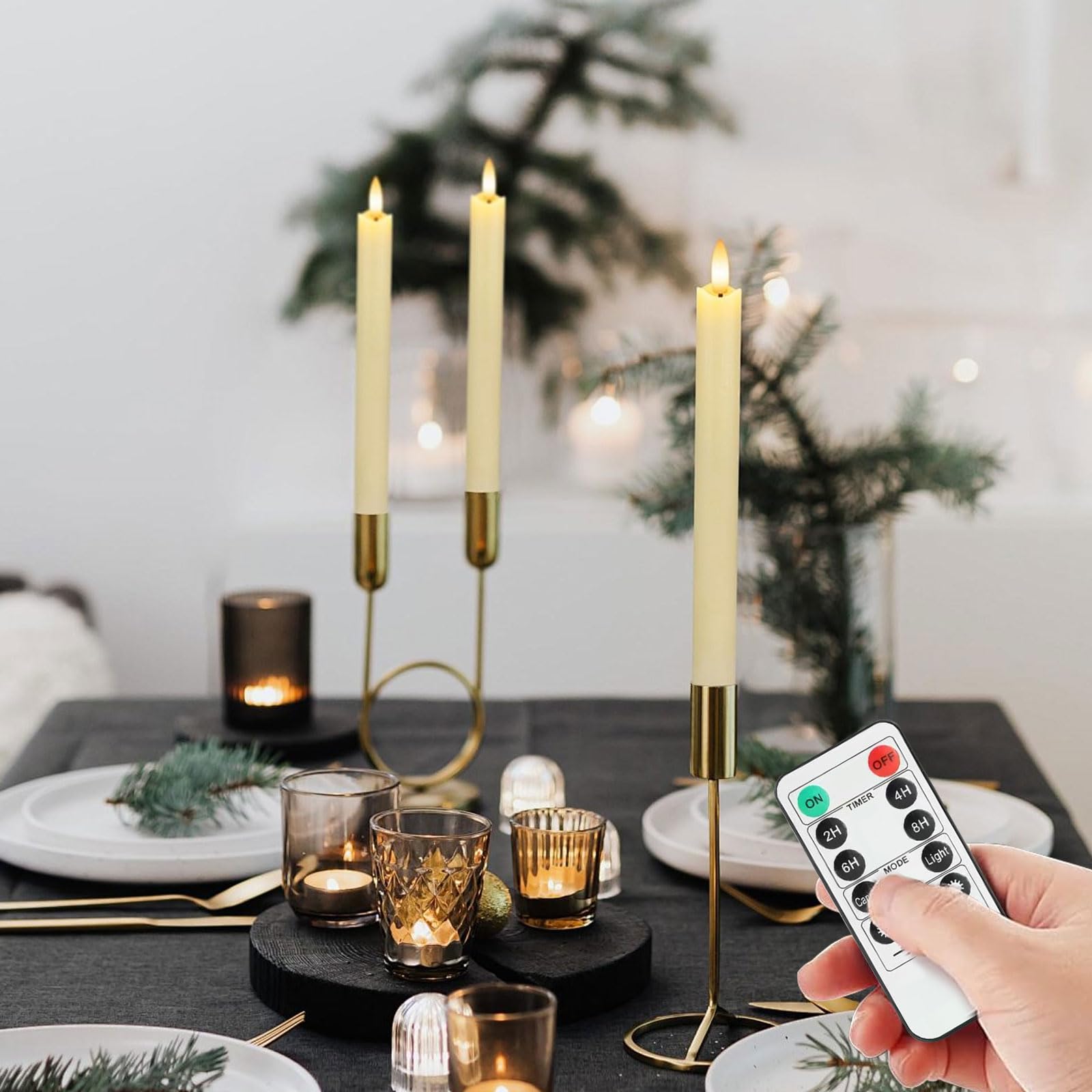 Set di 6 candele LED senza fiamma con telecomando e timer (5 x 25 cm) | Leroy Merlin