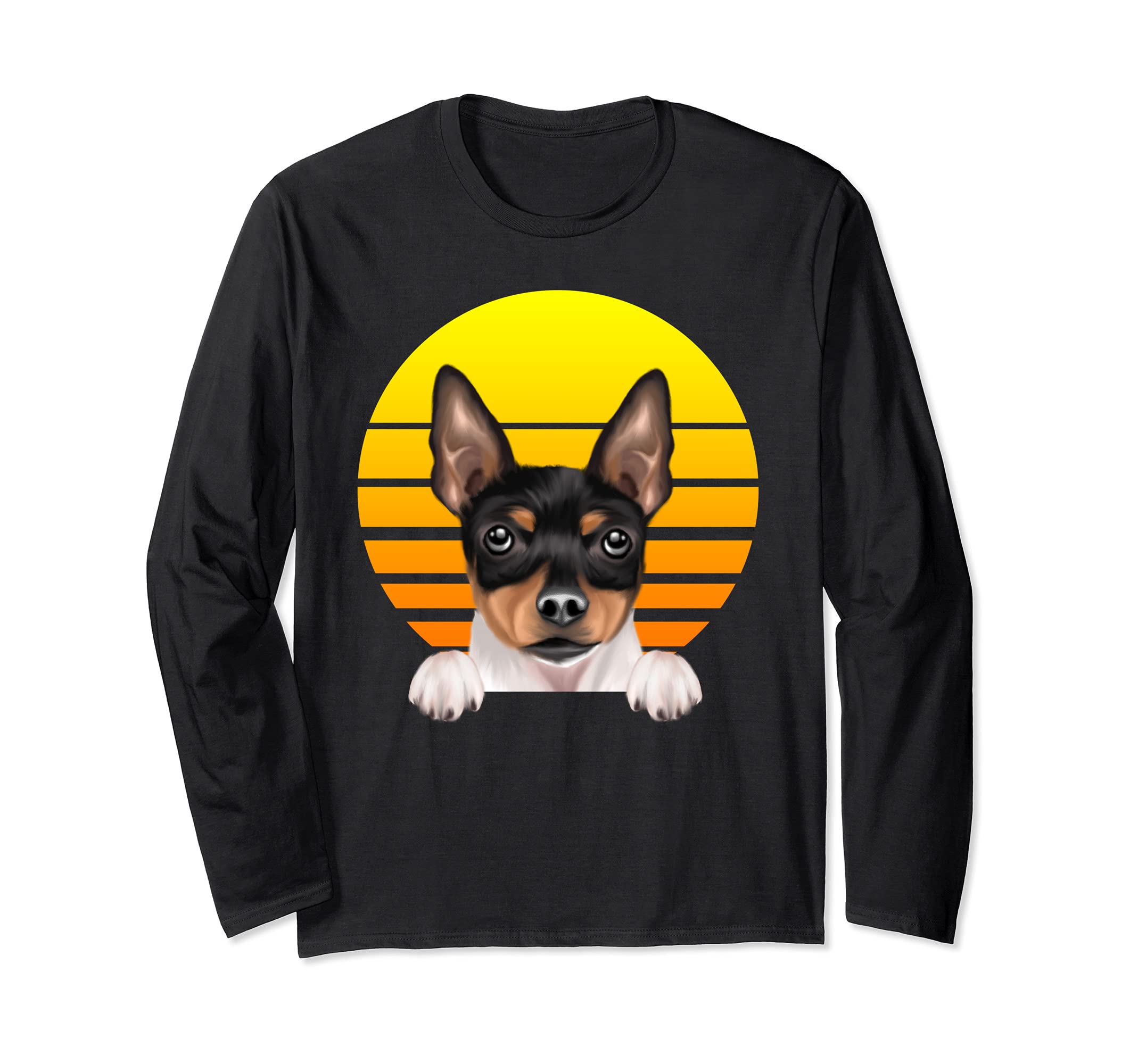 Vintage Sunset Toy Fox Terrier Dog Lover Long Sleeve T-Shirt