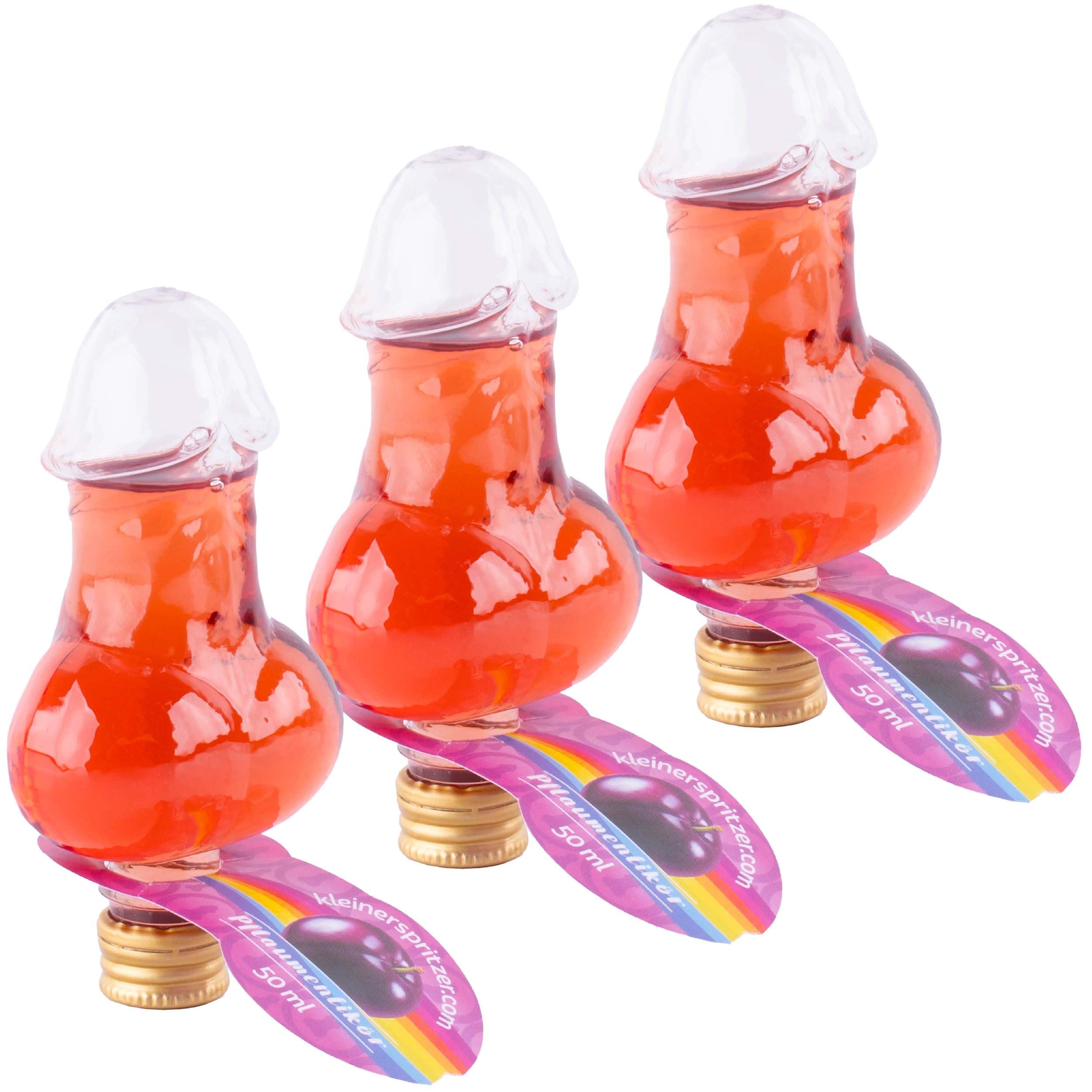 Kinky Drinks KLEINER SPRITZER köstlicher Pflaumenlikör in der bekannten Schniedel-Flasche, 3 X 50 mL 15% Vol.