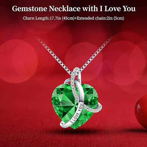 Miniatura 4 de Regalos de cumpleaños de rosas verdes reales preservadas para mujeres, mamá, esposa, novia, abuela con collar "Te amo", rosas eternas para siempre,