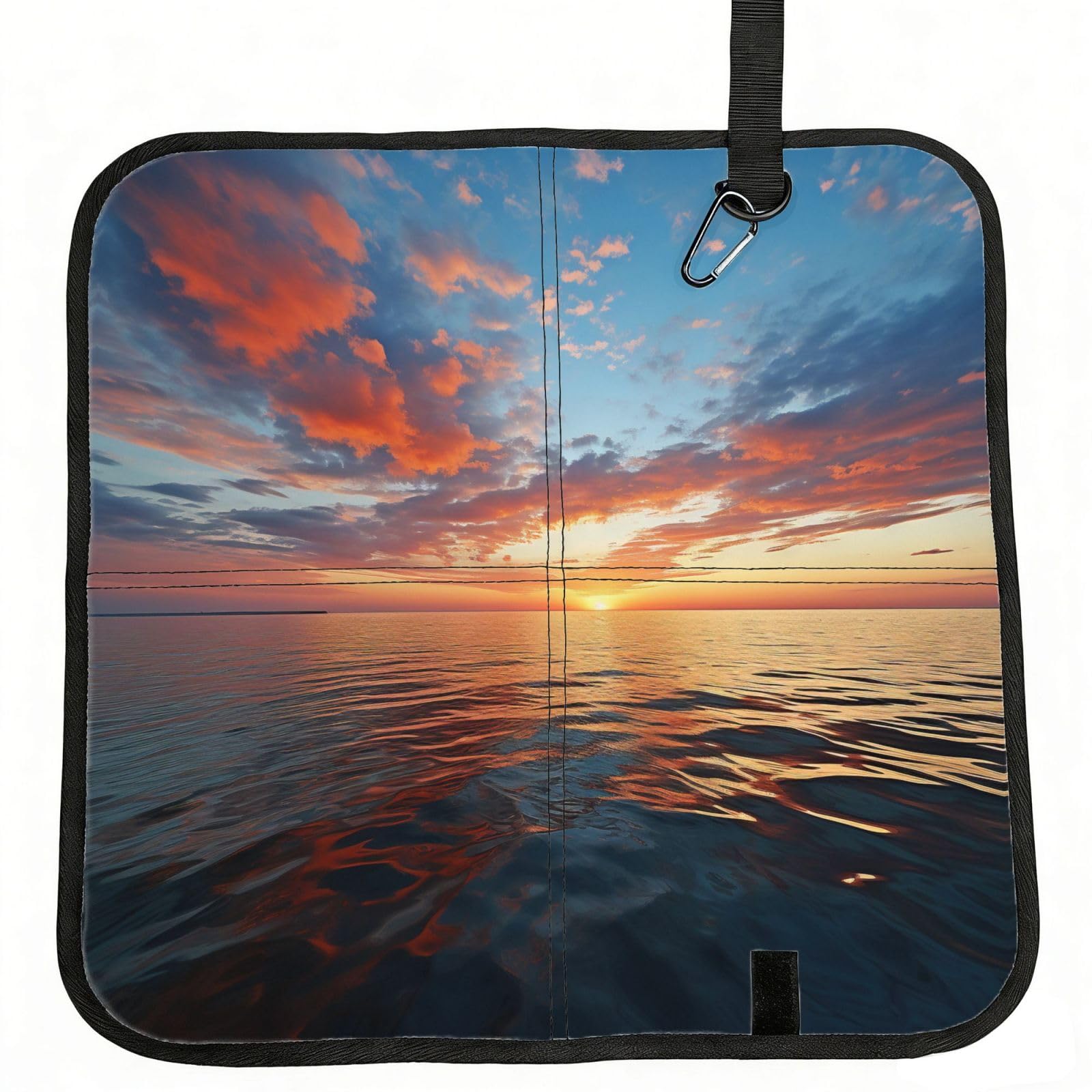 YGLHBDPBF Colorful Sunset Print Camping seat cushion,Foldable Sitting Pads,Save Backpack Space for Hiking