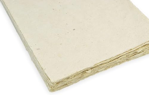 Miniatura 2 de Cartulina Lokta hecha a mano, papel de 5 x 7 pulgadas con borde deckle. Papel lokta sin árboles para papelería vintage, impresión e invitaciones