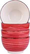 vancasso Müslischalen Steingut, Bella 4 teilig Schalen Set, Füllmenge 750 ml, Müslischüssel, Müsli Schale, Dessertschale, Snackschale, Eisschale, Schüssel, handbemalt
