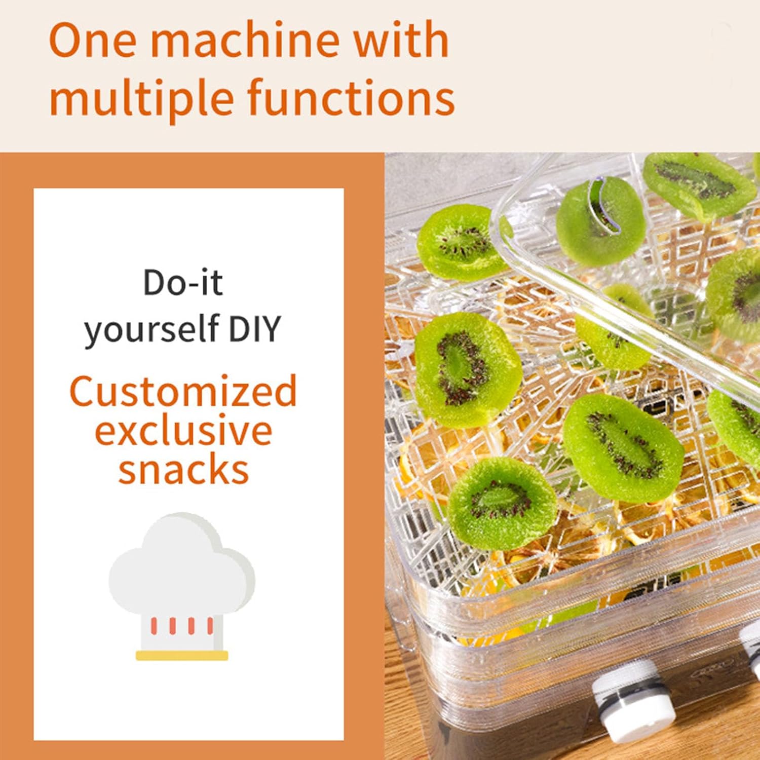 Home Food Dehydrator & Freeze Dryer Machine - Removable Tray for Easy Cleaning, Ideal for Fruits, Vegetables, Herbs & Snacks - Preserve Nutrients & Flavor