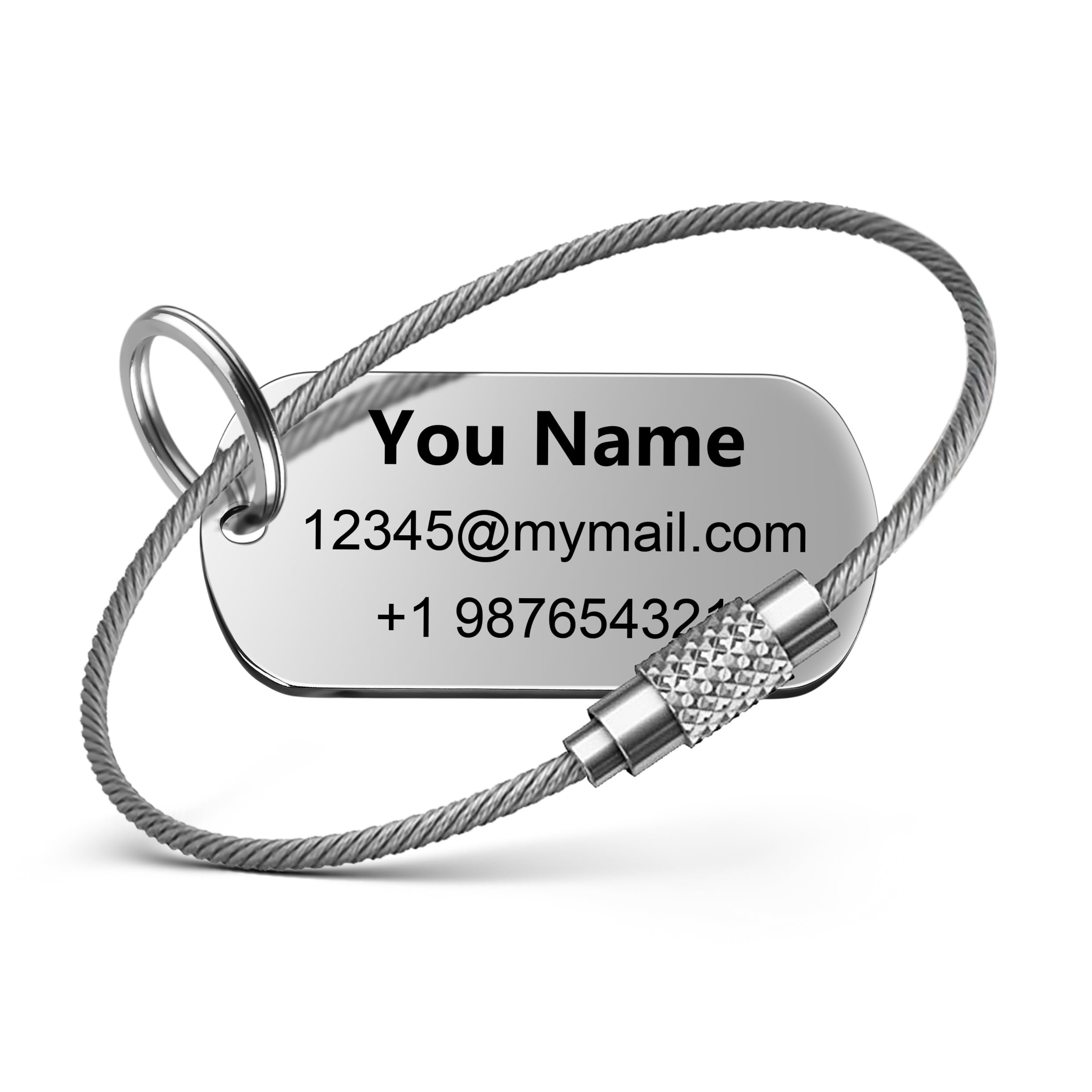 Personalized Luggage Tags for Suitcases and Backpacks - Stainless Steel Metal Custom Travel Bag Name Tags for Kids, Women, Luggage, Baggage, Airplane,