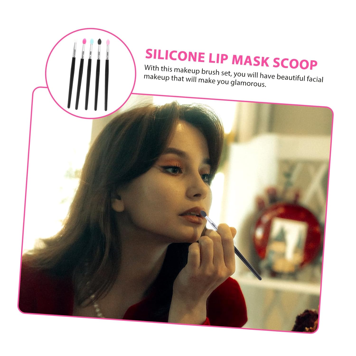 NOLITOY 15pcs Silicone Eyeshadow Brush Professional Makeup Applicators for Lip and Eye Makeup Skin-friendly for Women Birthday and Holiday Use