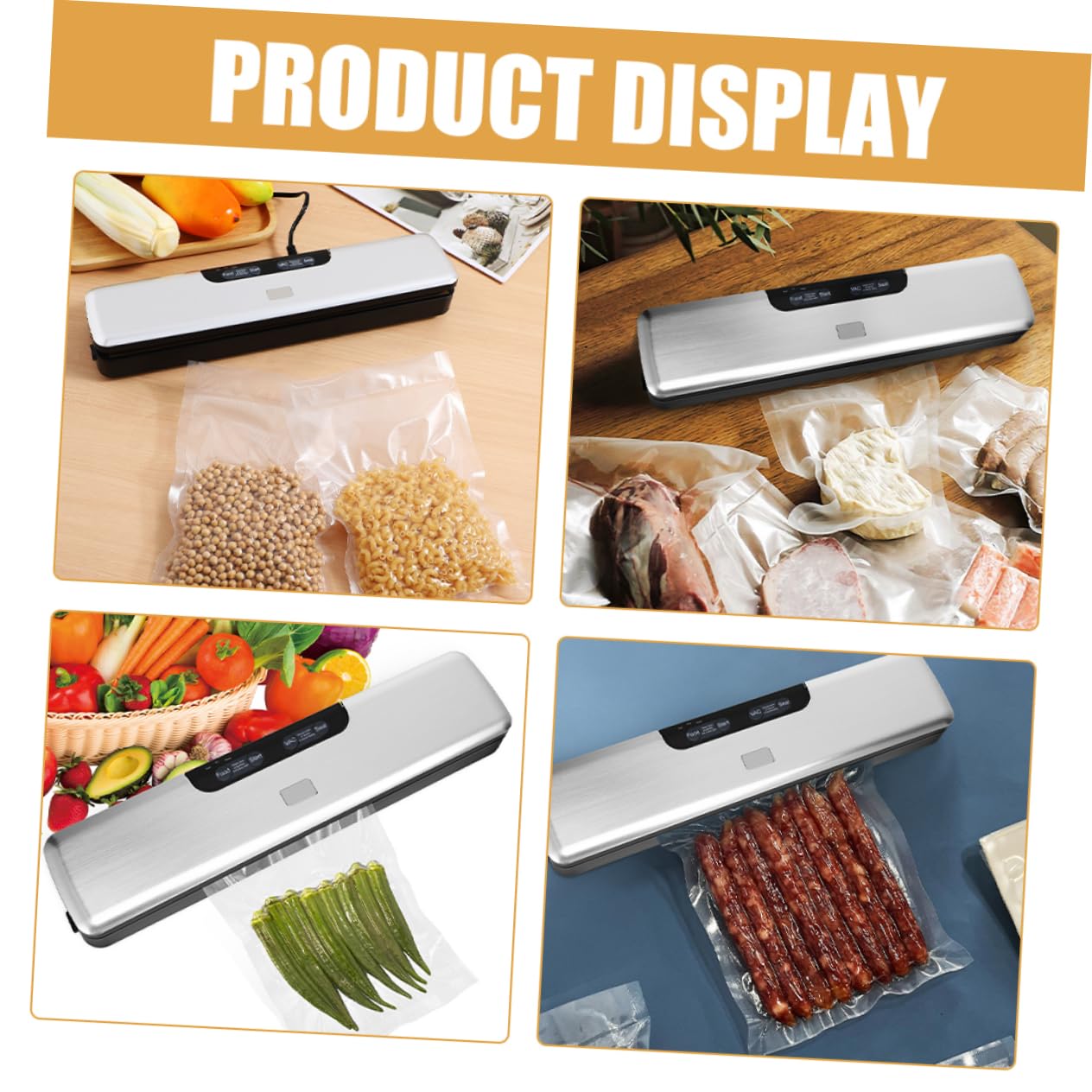 Machine de Mise sous Vide Alimentaire Automatique Maison Largeur D’ouverture 31cm Scellage Rapide Corps Abs Argenté
