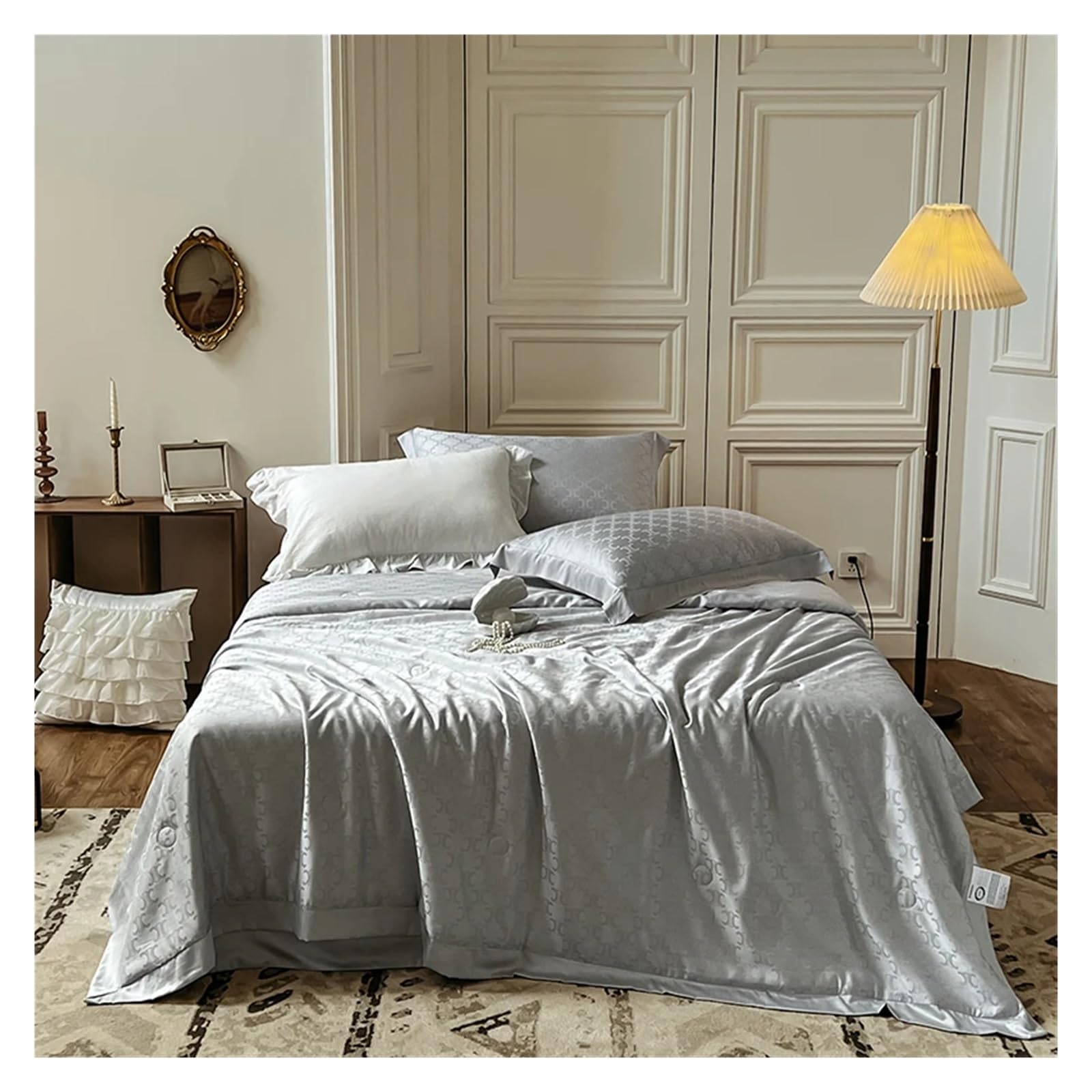 Sbcgfy C Duvet Over Sets, Silky Double Bed Omforter Silk Microfiber Bedding Set Bed Linen Summer Quilt Bed Duvets Set Bed Over Full Set,-3Pcs 200X230cm