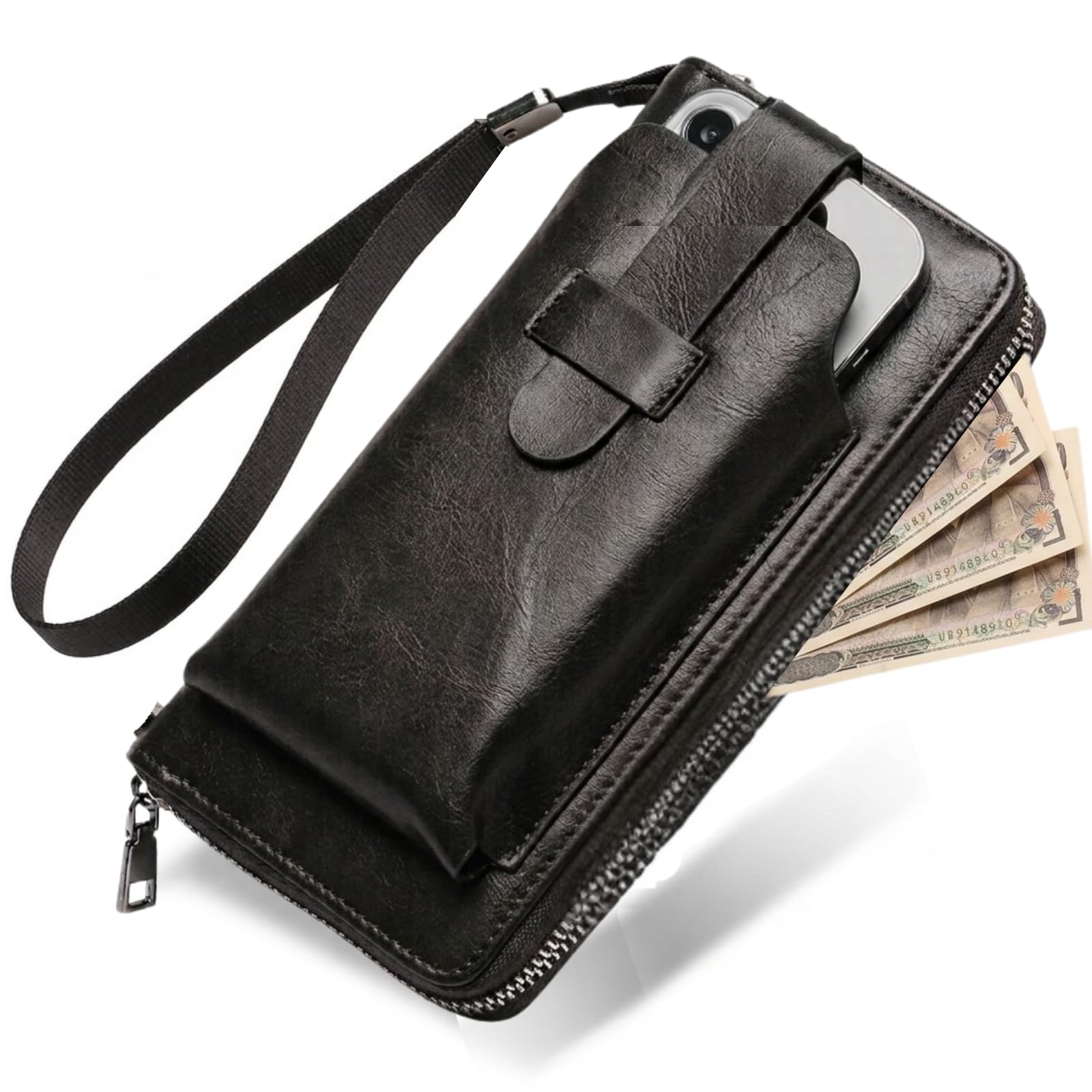 Amazon.co.jp: [STYLIVA] 長財布 機能付き スマホポーチ 大容量 2in1