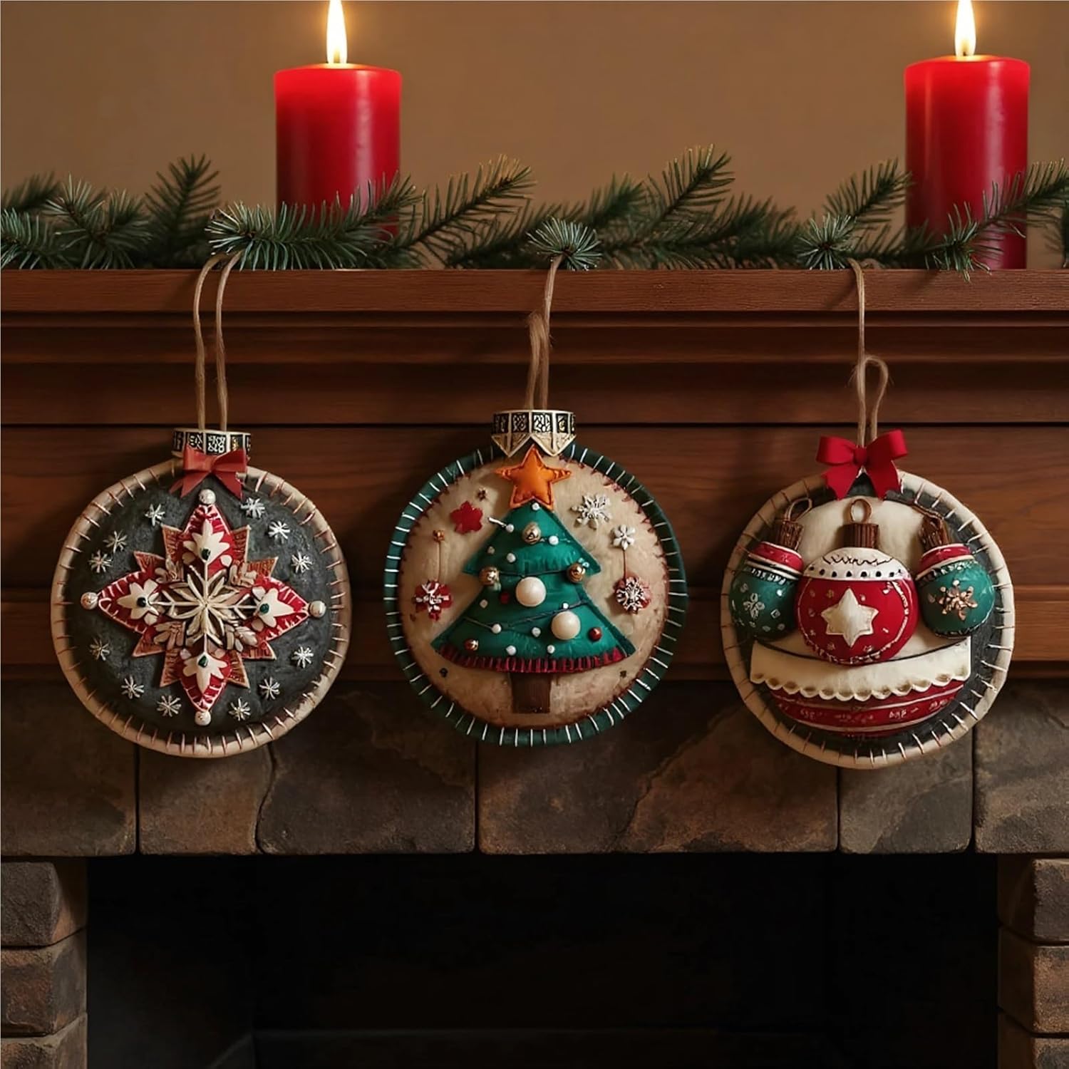 pureza DIY Christmas Felt Patch Kit - Multi-Purpose Holiday Shapes for Beginners - Handmade Gifts for Creative Projects(Style c 5PCS)