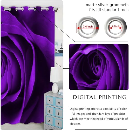 Miniatura 2 de QH Hermosos paneles de cortina opacas para ventana, con aislamiento térmico y bloqueo de luz, 42 pulgadas de ancho x 84 pulgadas de largo (juego de