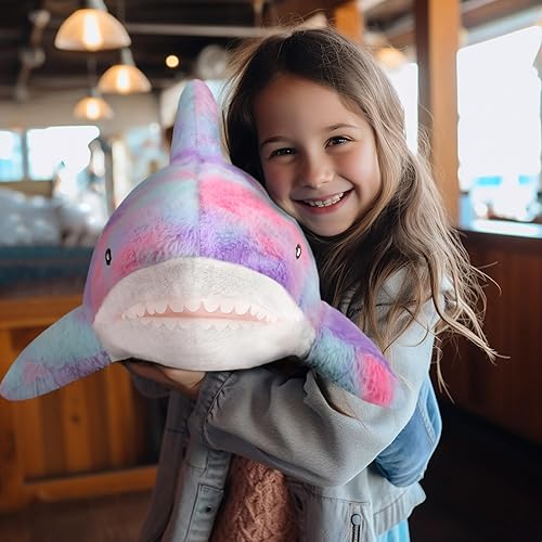 Miniatura 5 de MUPI Peluche de tiburón de 11 pulgadas, almohada de tiburón de peluche de tiburón, tiburón de peluche, animal de peluche grande grande de tiburón