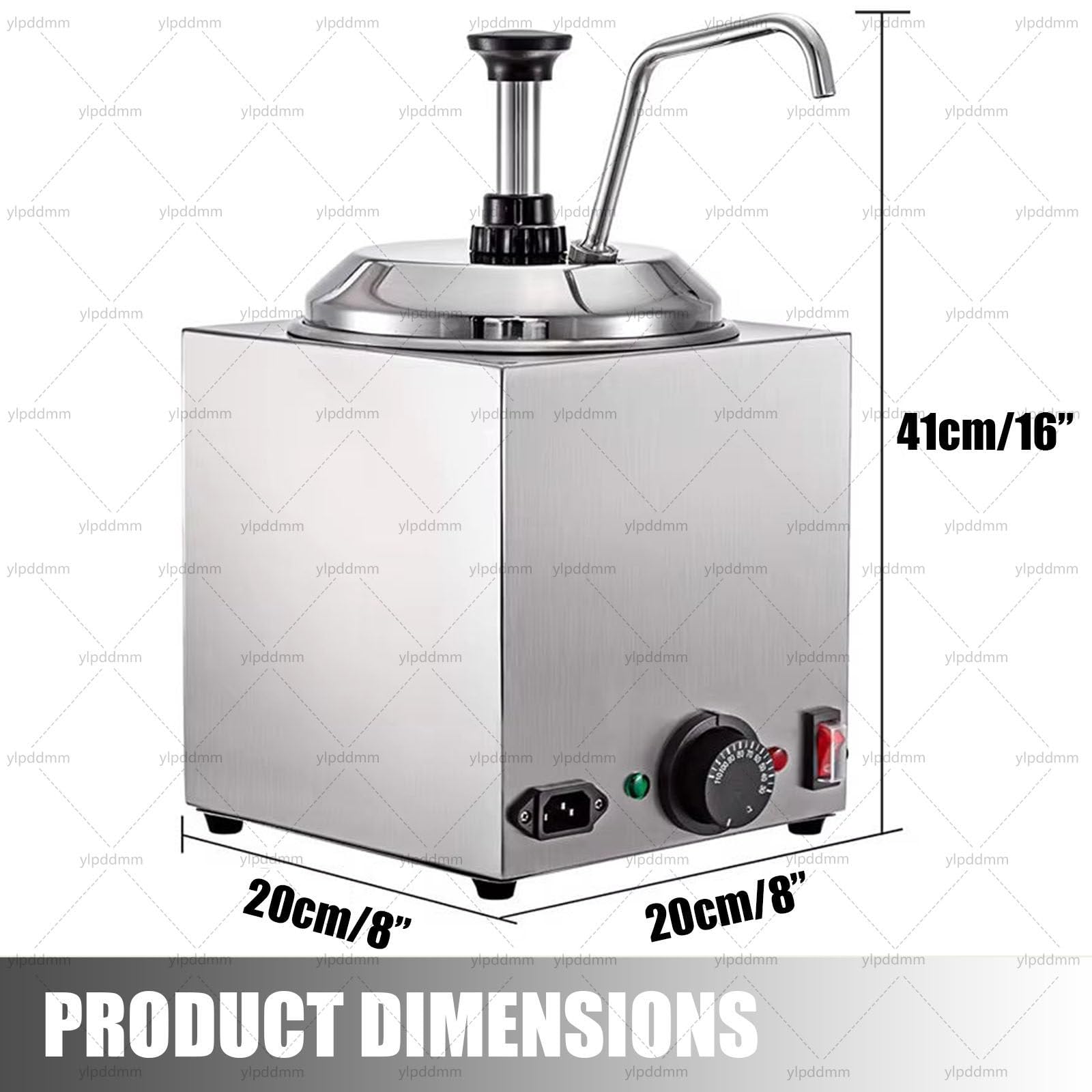 Calentador de salsas, Fudge eléctrico,Dispensador de chocolate con bomba | calentador de queso nacho de 2.5L,Para queso y chocolate,para cafés, snack bar y restaurantes para almacenar salsas
