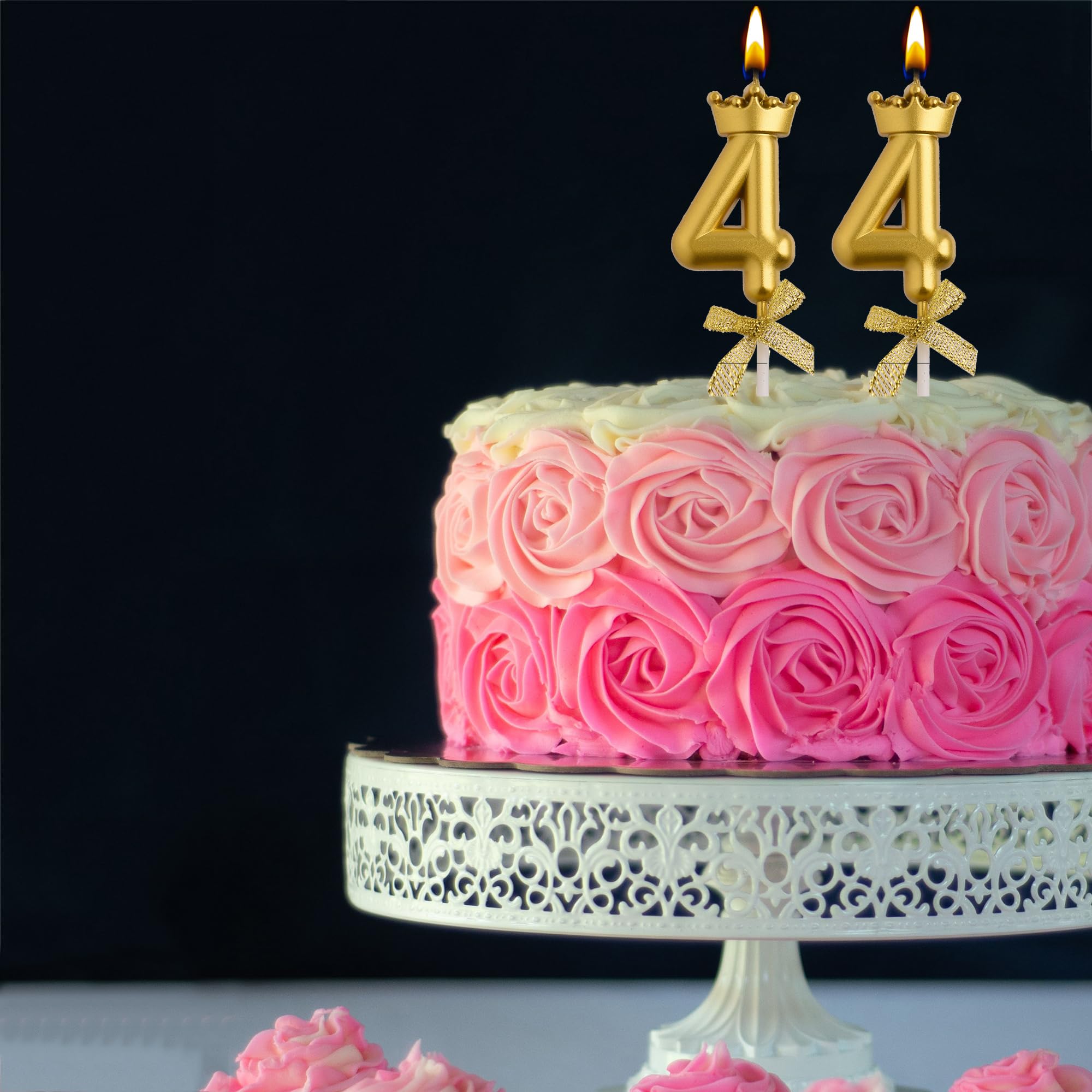 Amazon.co.jp: 44歳の誕生日キャンドル ゴールド 44歳の数字