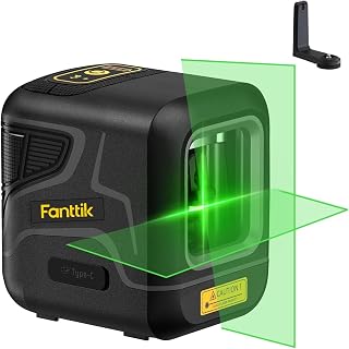 Fanttik D2 Green Laser Level: 100ft Self-Leveling Cross Line, Rechargeable 10Hr Battery, 360° Magnetic Mount, Pulse Mode for DIY Picture Hanging