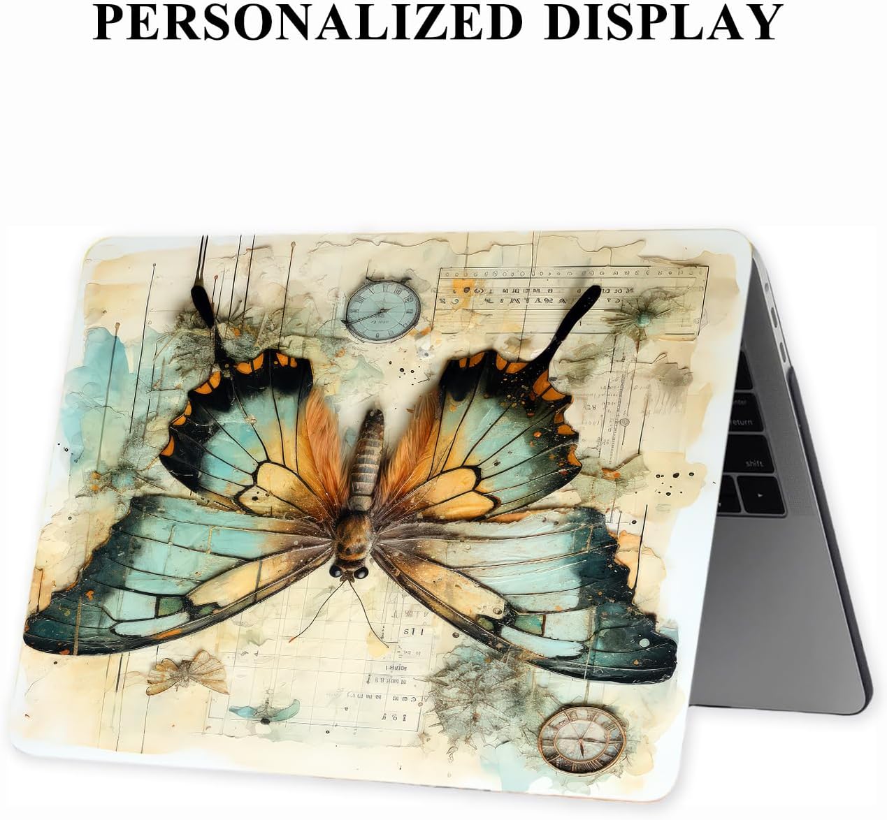 Custom Laptop Case for Clear Black MacBook Air 13 inch Case 2025 2024 2023 2022 M4 A3240 M3 A3113 M2 A2681 with Personalized Keyboard Cover
