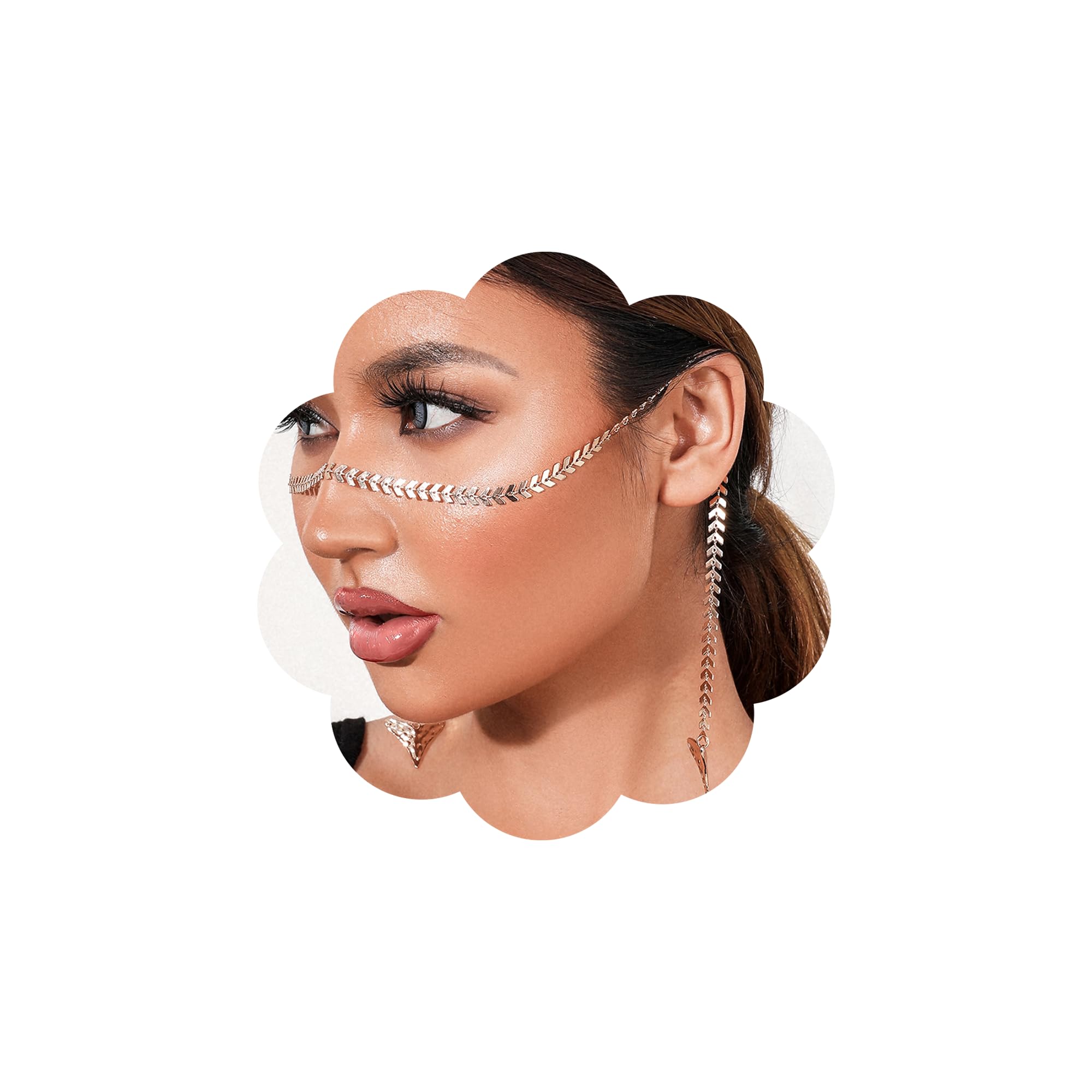 MOEEIJEW Punk Nose Chain for Women Face Chain with Arrow Cosplay Party Gothic Jewelry