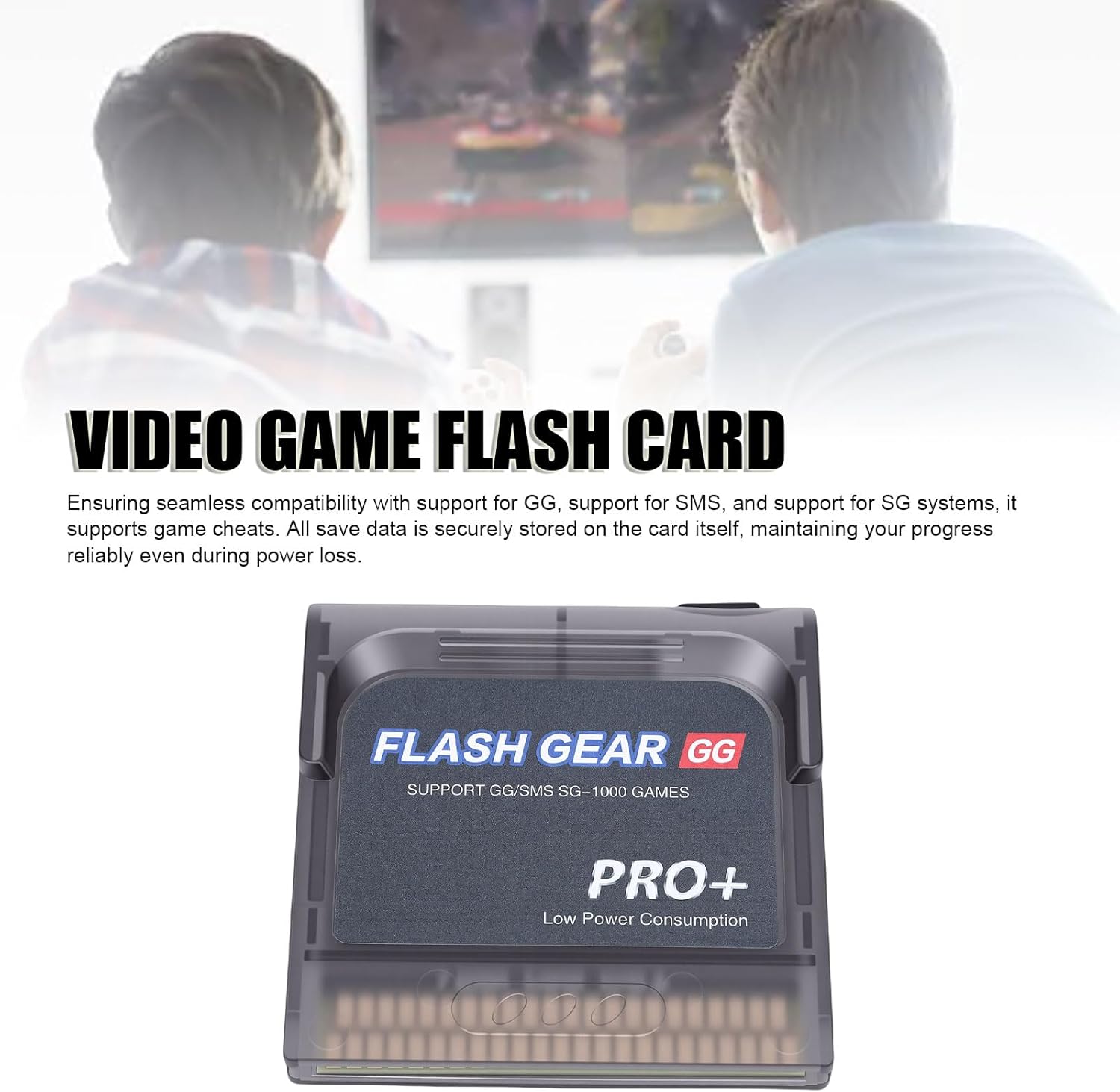 Pomya Video Game Flash Memory Card, Support for GG Game Gear Console, 600 in 1 Flash Cartridge with Built in 4GB Memory