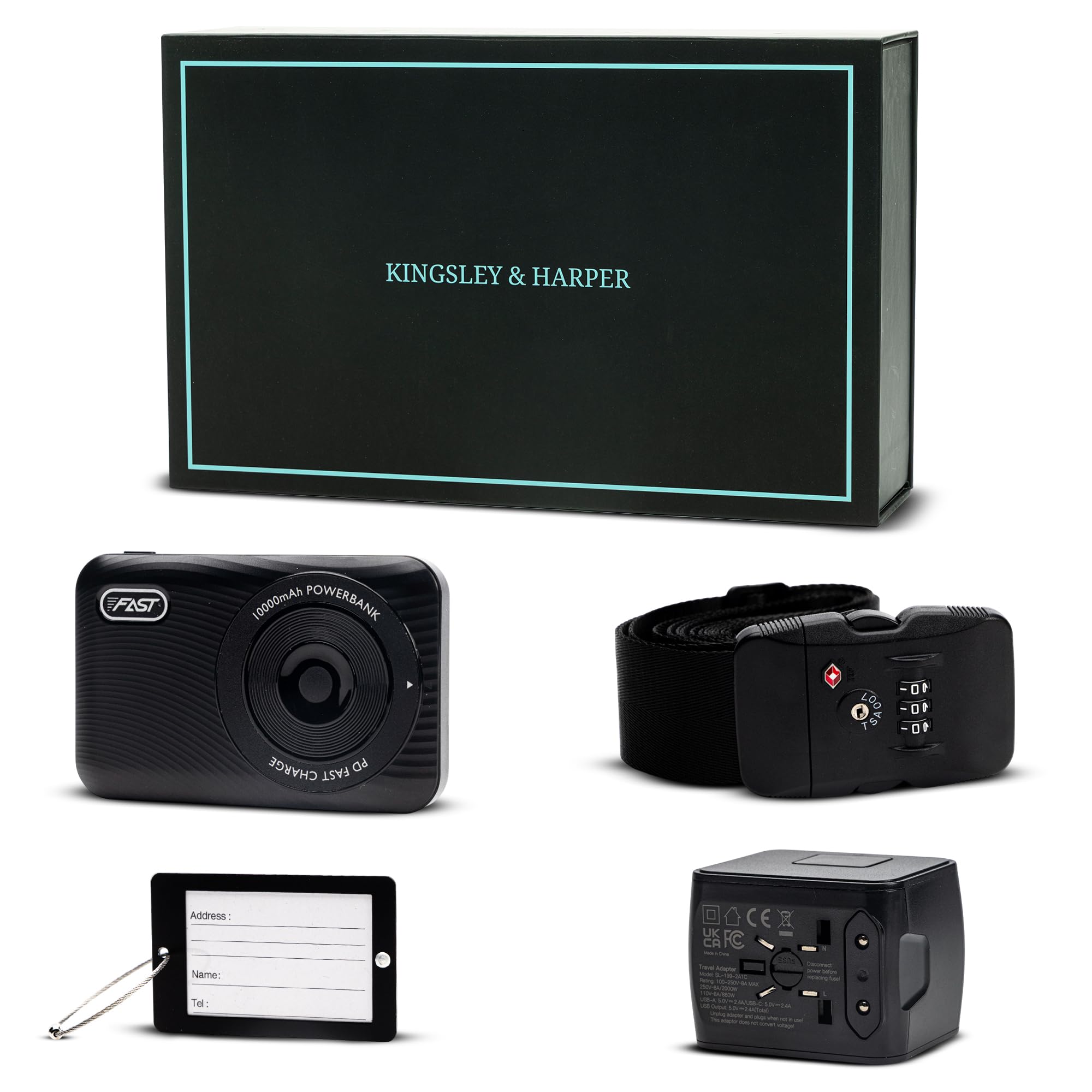 set di viaggio globe trotter adapter e powerbank tsa approvetti