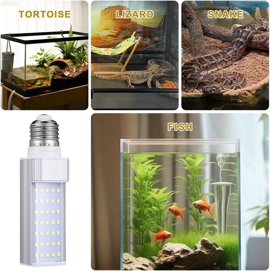 Miniatura 9 de UEETEK E27 Lámpara LED de ahorro de energía para adaptarse a todos los acuarios de cápsula de peces y cajas de peces (blanco 7 W)