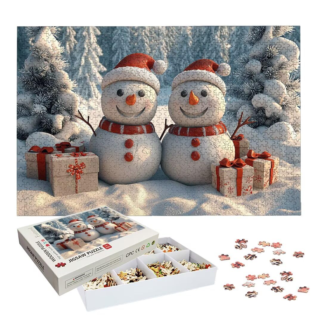 Puzzle 1500 sztuk, drewniane puzzle świąteczne dla dorosłych, prezenty