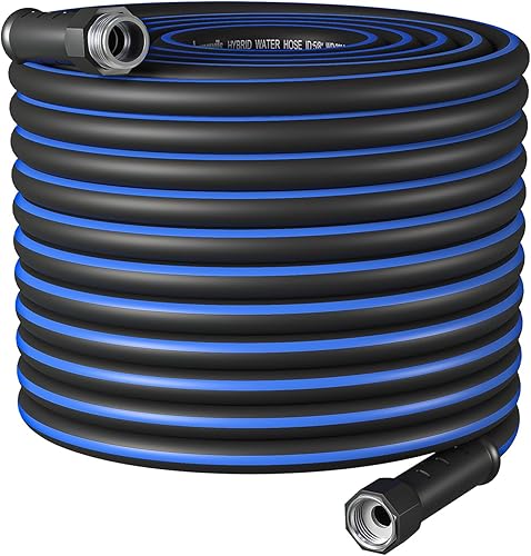 Miniatura 7 de DEWENWILS Manguera de jardín de 5/8 pulgadas × 50 pies, resistente, flexible, ligera, manguera de agua híbrida con mango giratorio en accesorios de