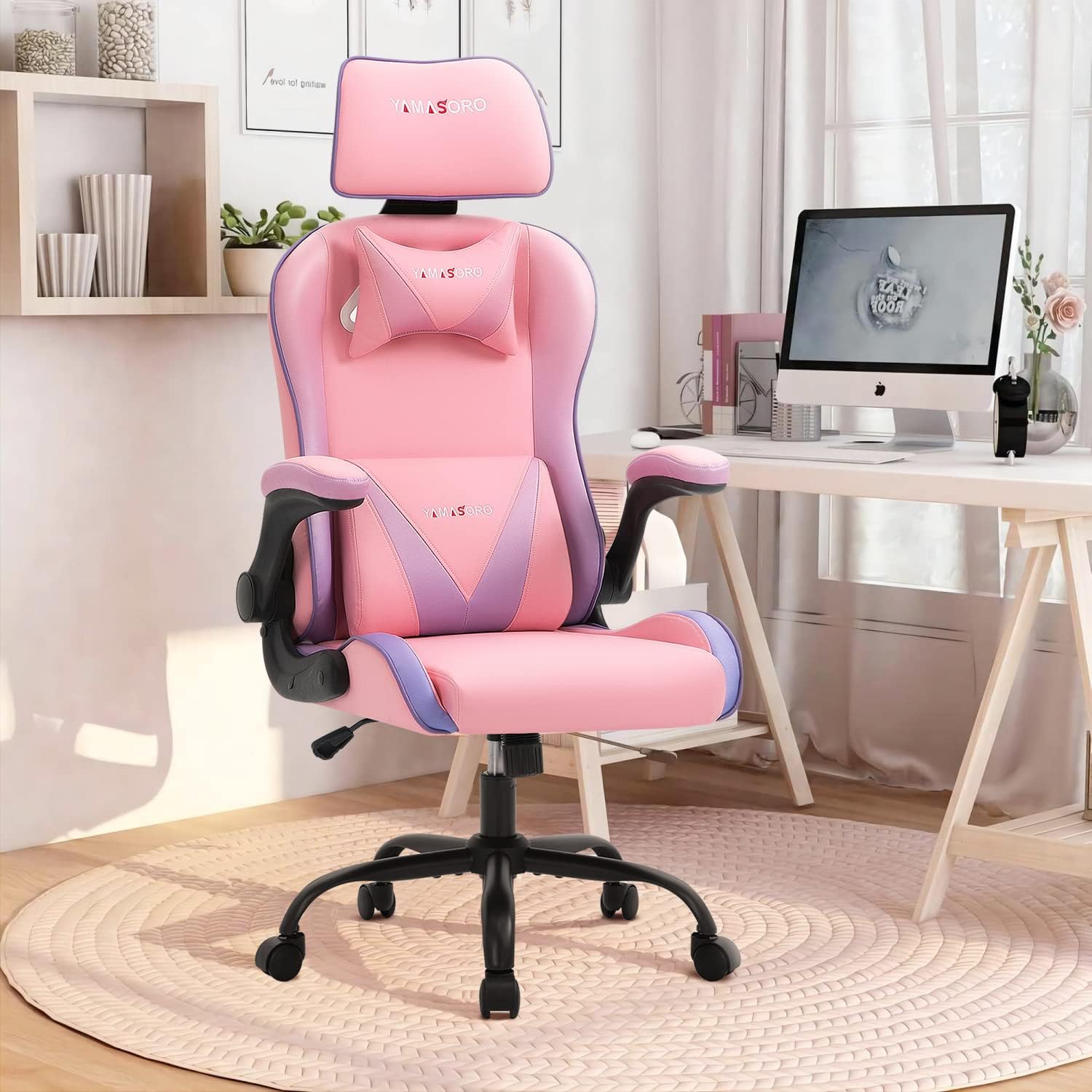 YAMASORO Pink Office Chair Gaming Chair High Back Computer