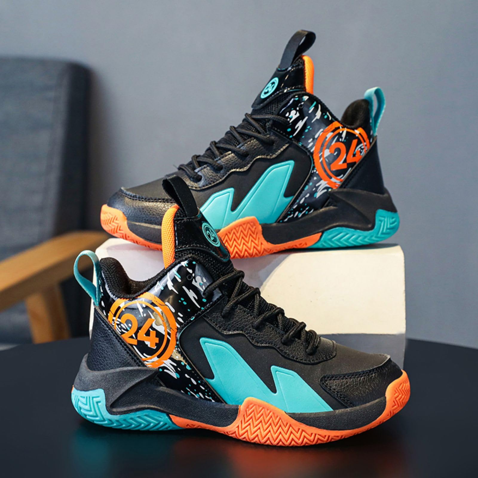 Chaussures de Basket - Ball antidérapantes Chaussures de Sport légères et Confortables pour Enfants, Chaussures de Course à la Mode