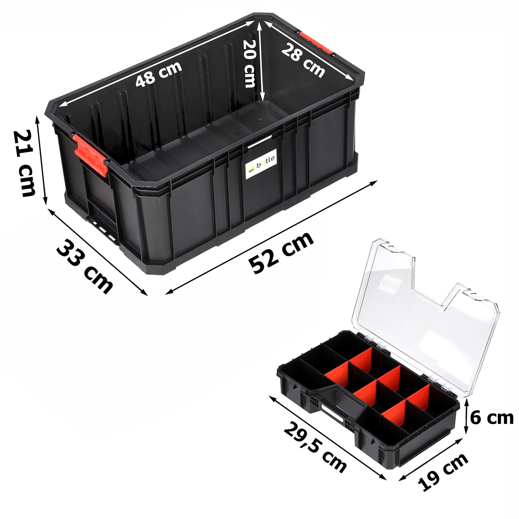 Set 9 in 1 piattaforma da parete con 7 organizer, set da officina modulare serie Basic