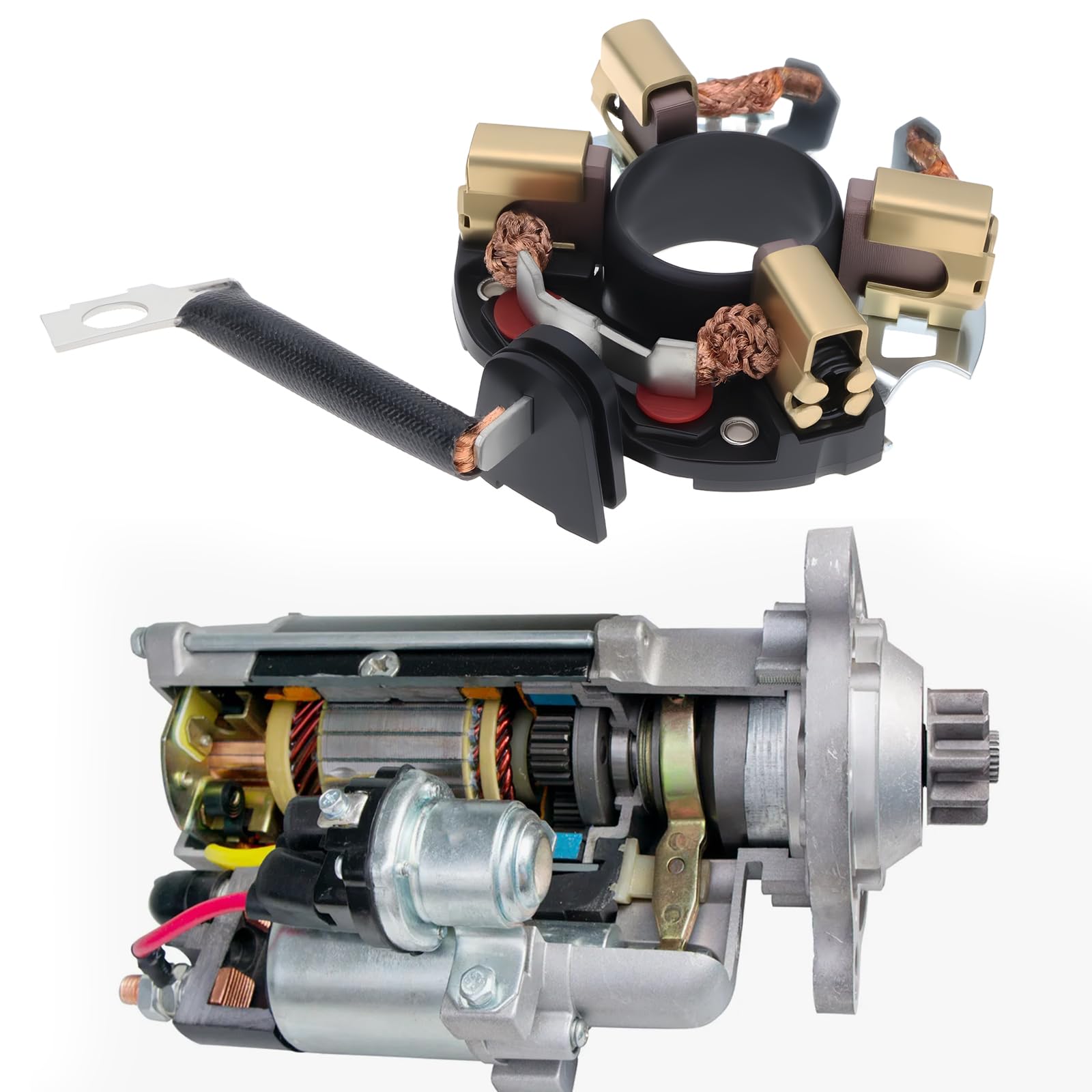 2 Portaescobillas de Carbón 0001110061 0001110062 Compatible con Bosch Motor de Arranque Compatible con Volkswagen