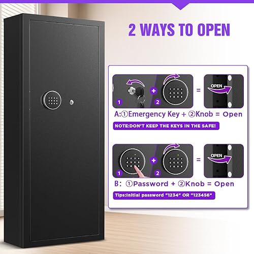 Miniatura 2 de Caja fuerte para rifle de capacidad de 10 a 15 pistolas con teclado digital de acceso rápido, diseño antirrobo y anti-palanca, caja fuerte de