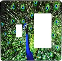 Vista 12 de Cubierta decorativa para toma de corriente de pavo real, cubierta de salida de 1 banda, cubierta de placa de interruptor de luz, placas