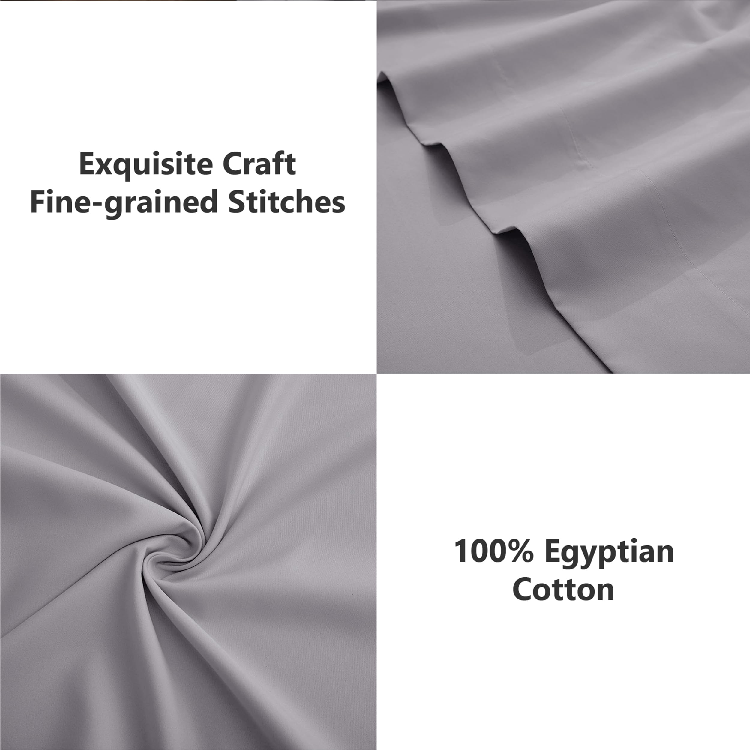 AR Ware Drap plat super king size 100 % coton égyptien 300 fils - Respirant et résistant à la décoloration - Draps de lit de qualité hôtelière sans repassage (275 x 310 cm, Gris)