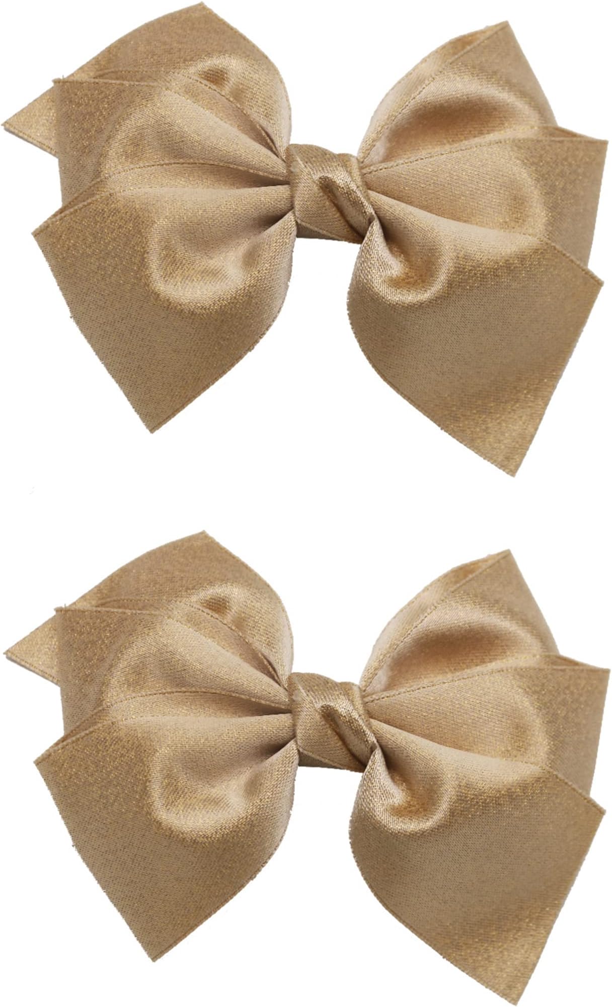ZOONAI 4 Inch Shiny Glitter Ribbon Hair Bows Alligator