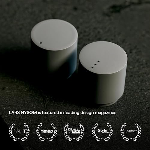 Miniatura 5 de LARS NYSØM Juego de mini saleros y pimenteros  Salero y pimentero de acero inoxidable con diseño minimalista moderno, fácil de rellenar, tamaño